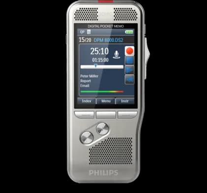 Philips PocketMemo Voice Recorder DPM8000 series – front view