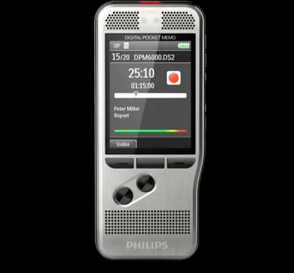 Philips PocketMemo Voice Recorder DPM6000 – front view