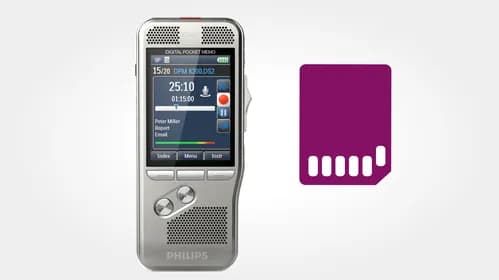 Exchangeable memory card for unlimited recording