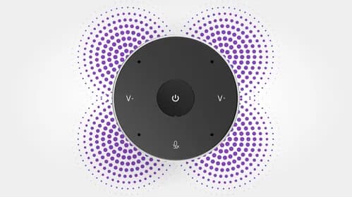 360° recording with high-quality 4-array microphone for clear meeting recordings