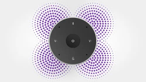 360° recording with high-quality 4-array microphone for clear meeting recordings