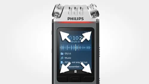 Large color display for clear recording status information