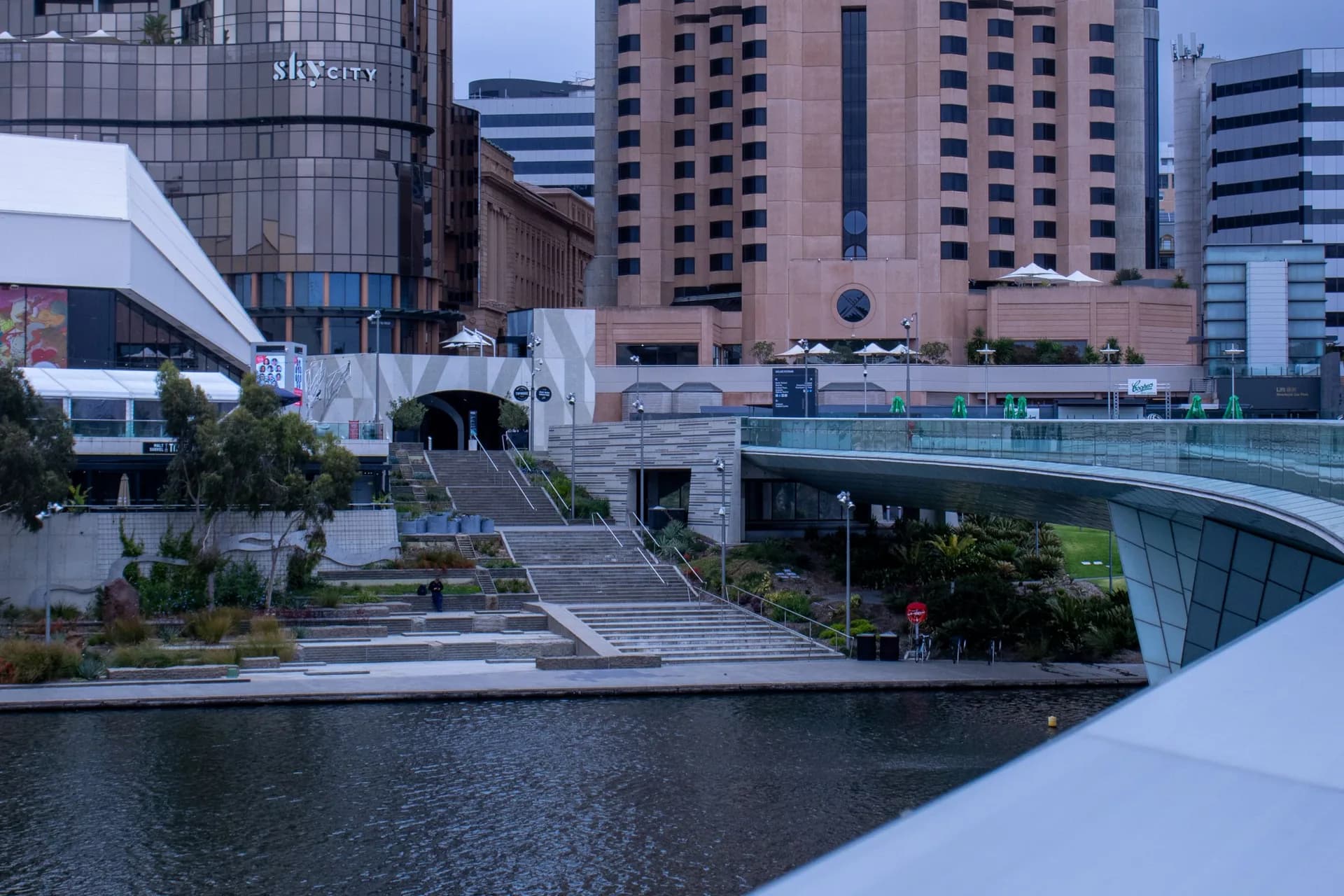 Adelaide riverbank precinct beside the River Torrens